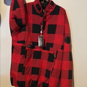 Simply Southern Red and Black Plaid Puffer Jacket